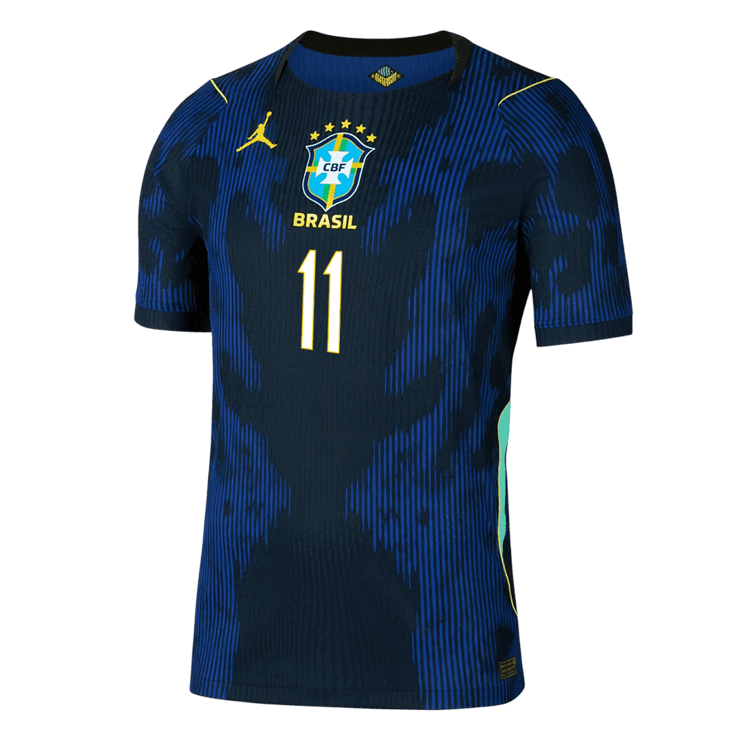 Versão do Jogador RAPHINHA #11 Brasil Fora Copa do Mundo Futebol Camisas 2026 Marinha