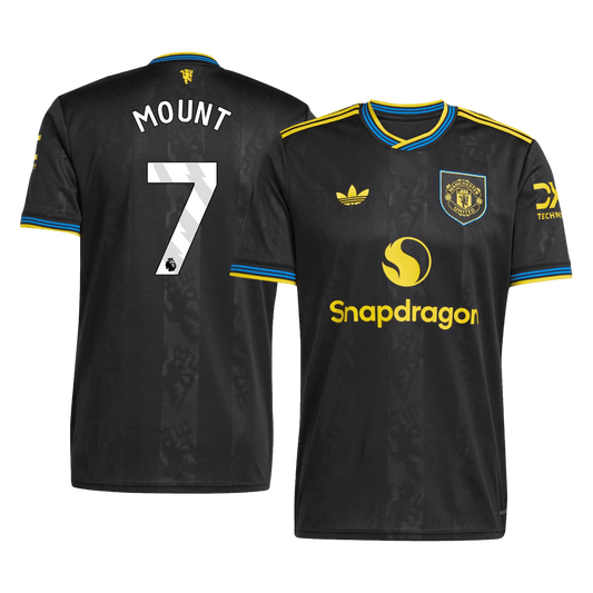 MOUNT #7 Manchester United Fora Terceira Camisa 2025/26 Preto camisola de futebol