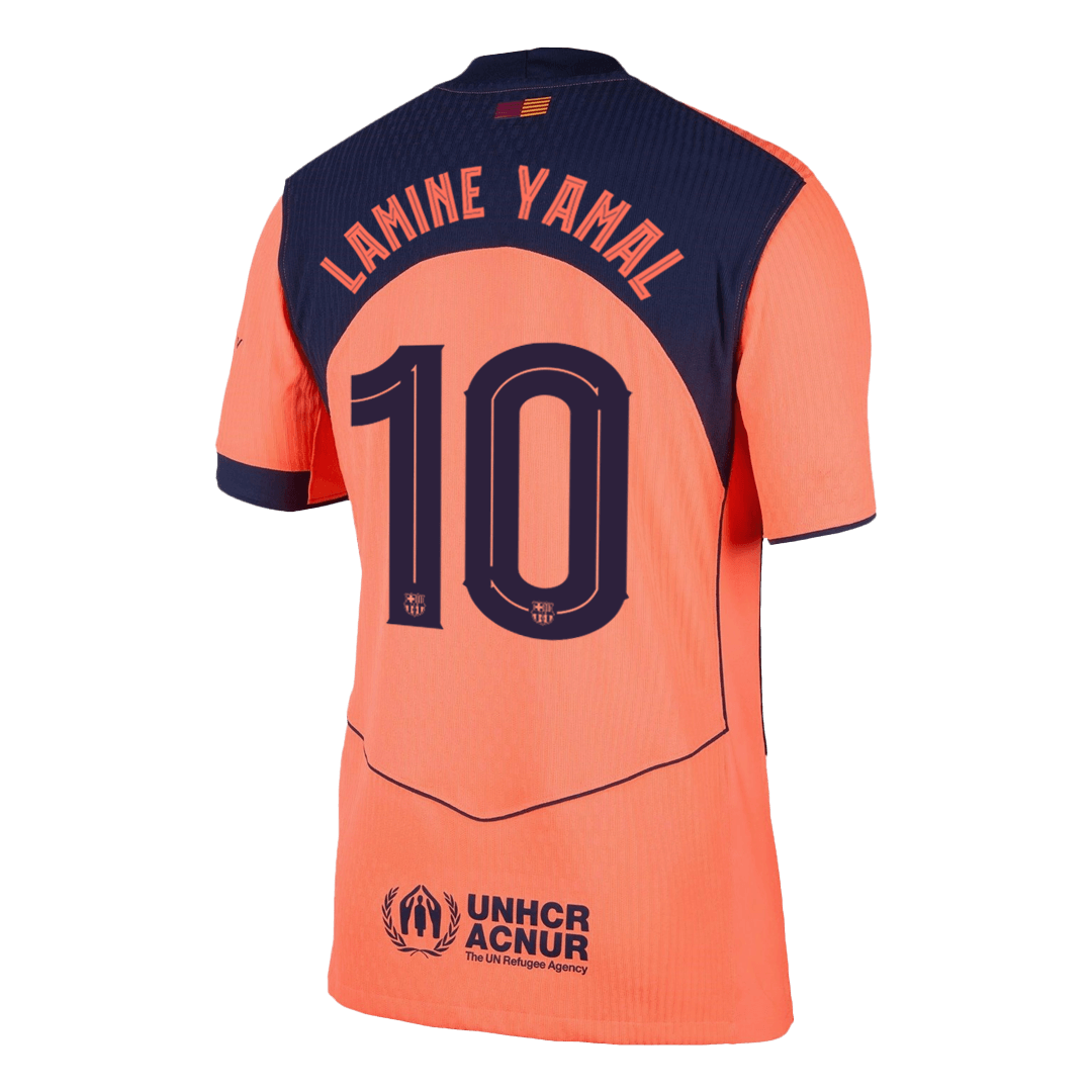 Jogadoras LAMINE YAMAL #10 Barcelona Fora Terceira UCL Futebol Camisas 2025/26