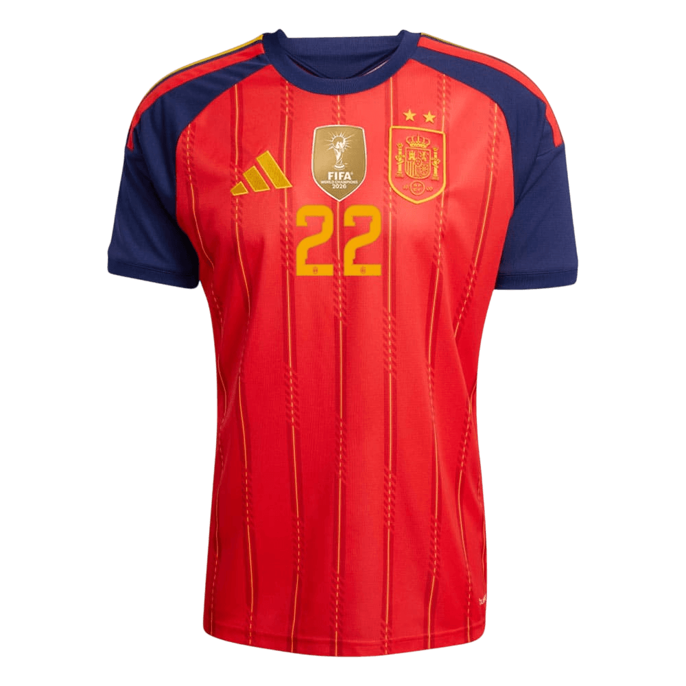 CUBARSÍ #22 Spain Casa Copa do Mundo Camisa 2026 Vermelho