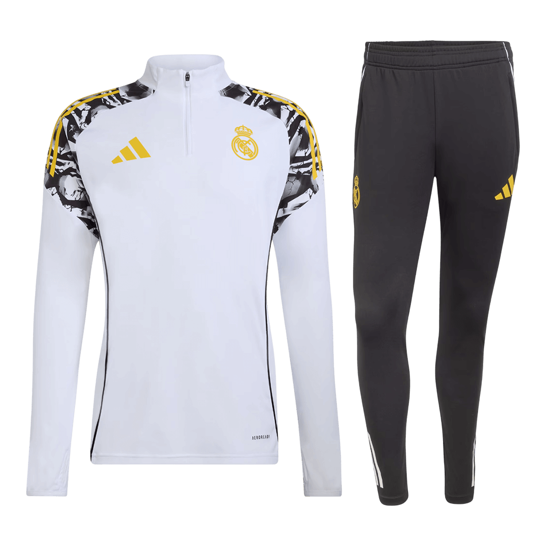 Real Madrid Infantil Zíper Moletom Conjunto (Top+Pants) 
 2025/26 Branco camisola de futebol