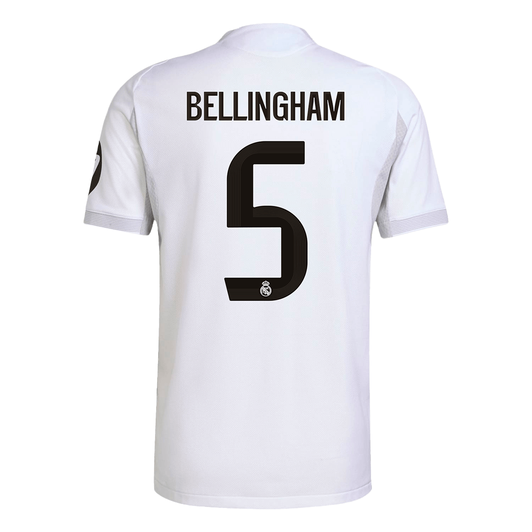 Jogador BELLINGHAM #5 Real Madrid Casa Futebol Camisas 2025/26 Branco