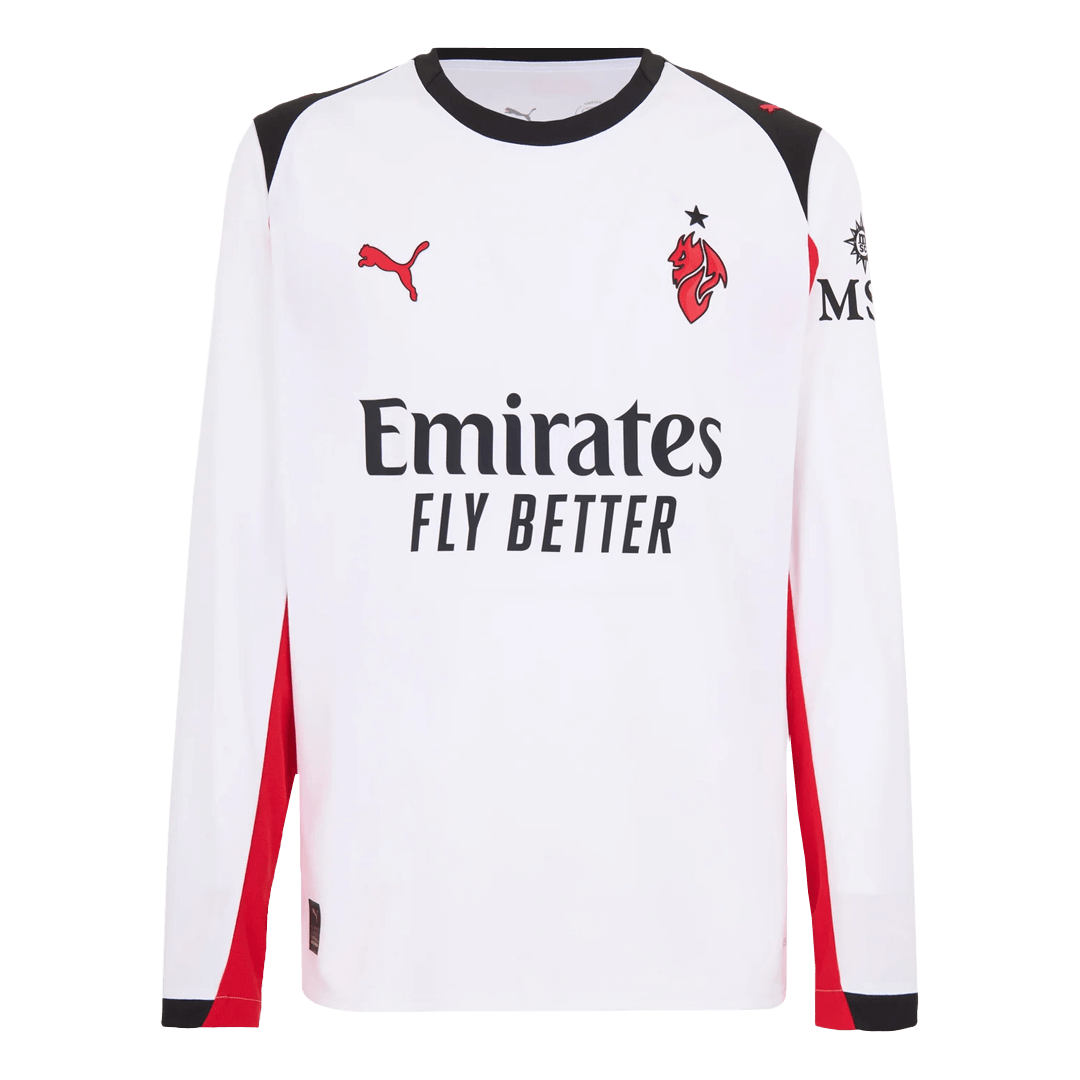 AC Milan Fora Manga comprida Camisa 2025/26 Branco camisola de futebol