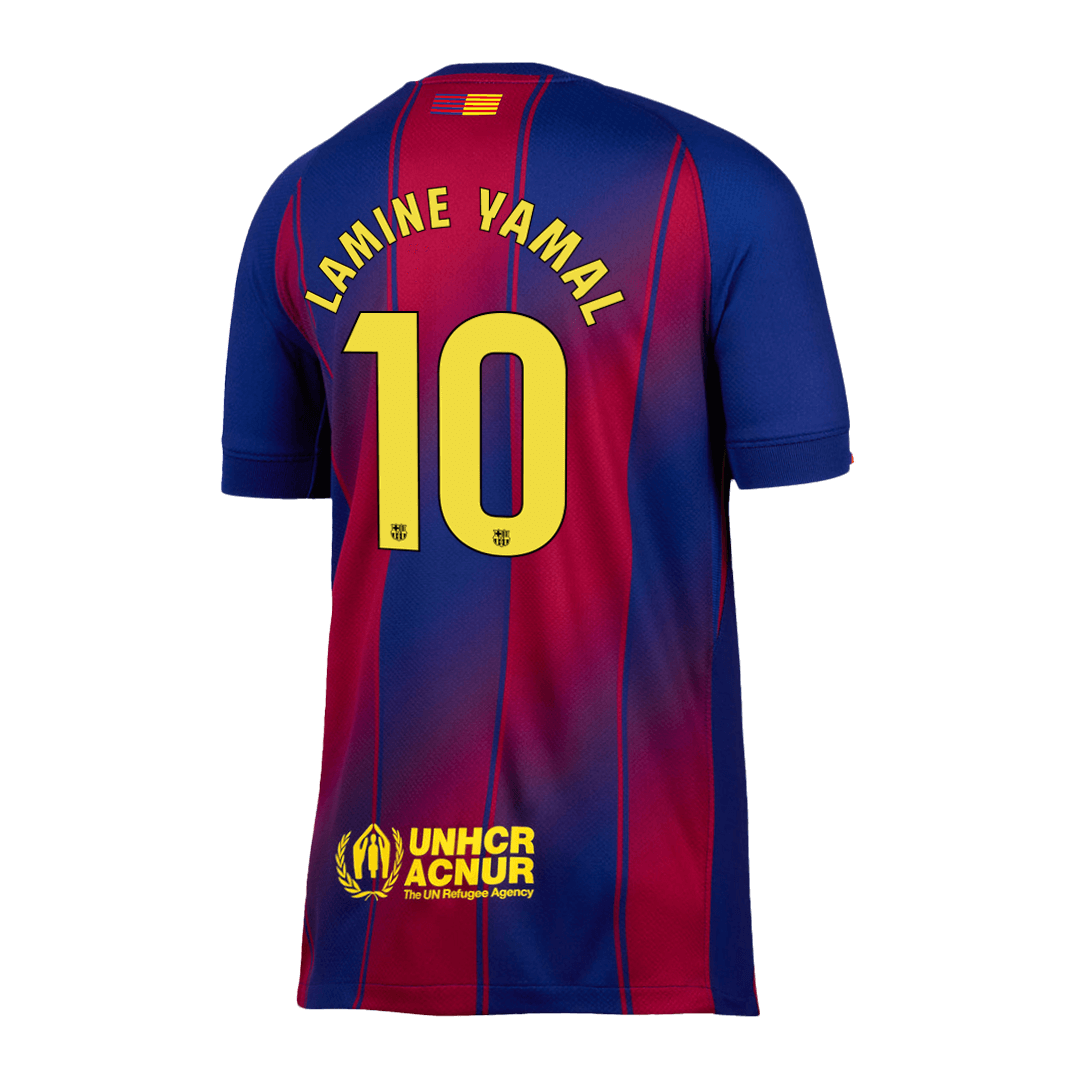 LAMINE YAMAL #10 Barcelona Casa Camisa 2025/26- Vermelho&Azul