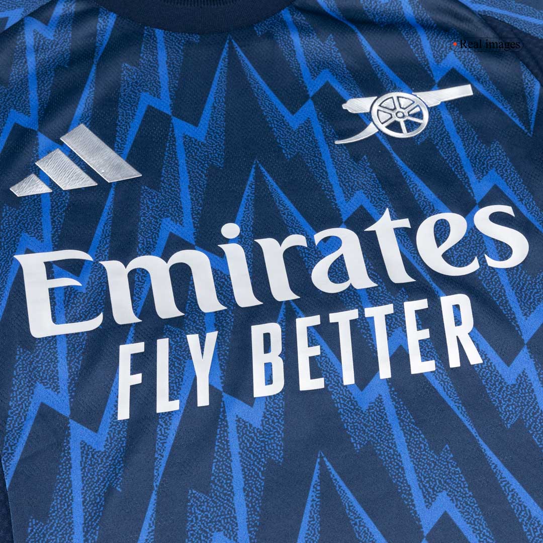 Jogador ØDEGAARD #8 Arsenal Fora Futebol Camisas 2025/26 Azul