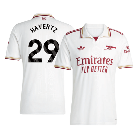 HAVERTZ #29 Arsenal Fora Terceira Camisa 2025/26 Branco camisola de futebol