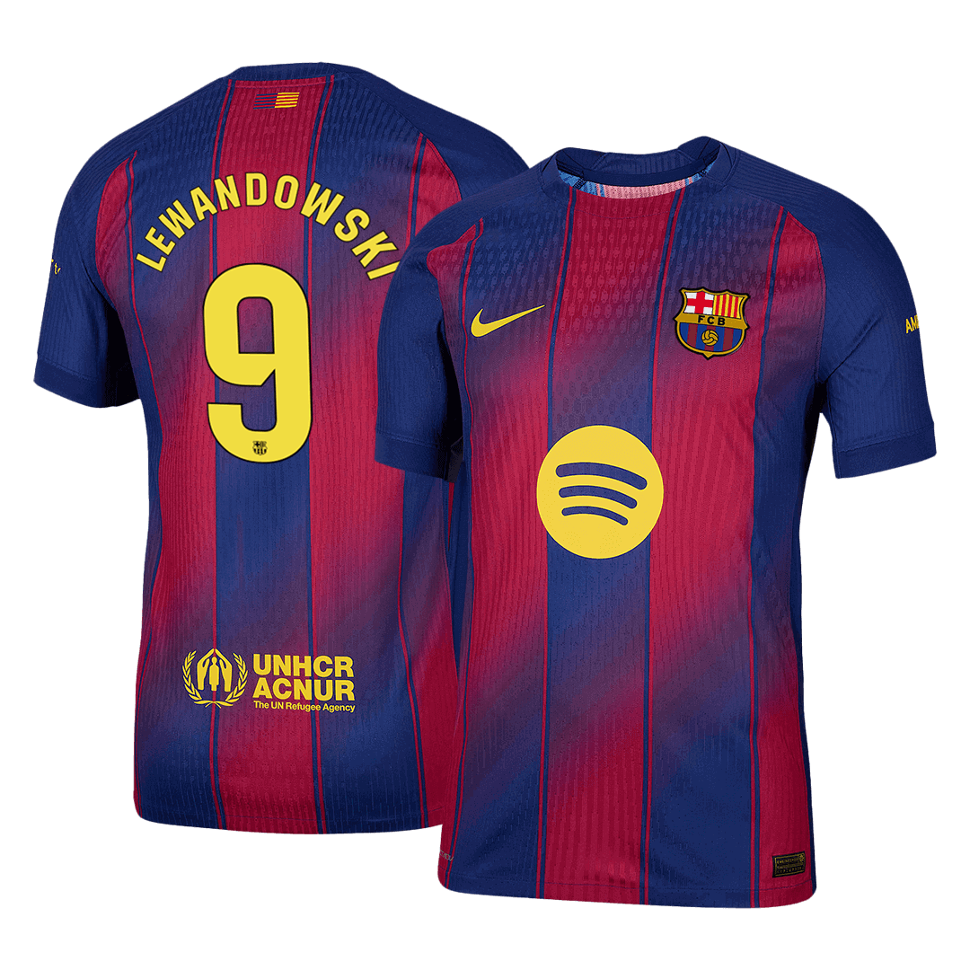 Jogador LEWANDOWSKI #9 Barcelona Casa Futebol Camisas 2025/26 camisola de futebol