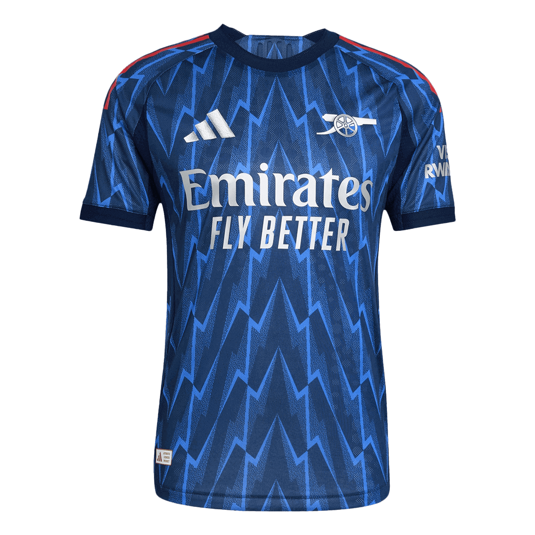 Jogador ØDEGAARD #8 Arsenal Fora Futebol Camisas 2025/26 Azul