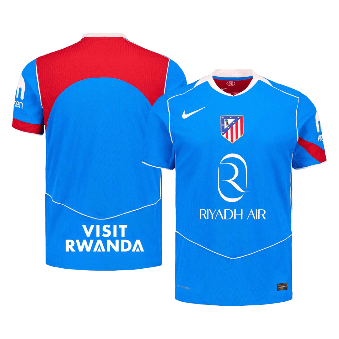 Jogador Atletico Madrid Terceira Futebol Camisas 2025/26 Azul camisola de futebol