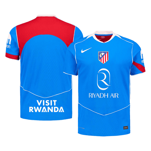 Jogador Atletico Madrid Terceira Futebol Camisas 2025/26 Azul camisola de futebol