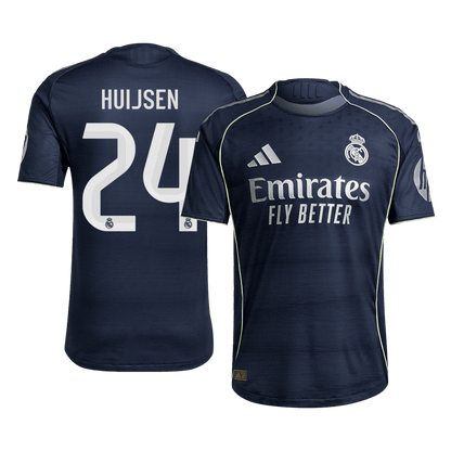 Jogador HUIJSEN #24 Real Madrid Fora Futebol Camisas 2025/26 Marinha camisola de futebol