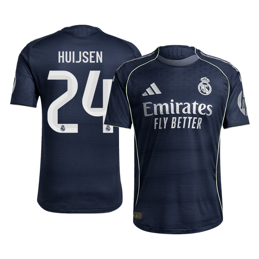 Jogador HUIJSEN #24 Real Madrid Fora Futebol Camisas 2025/26 Marinha camisola de futebol