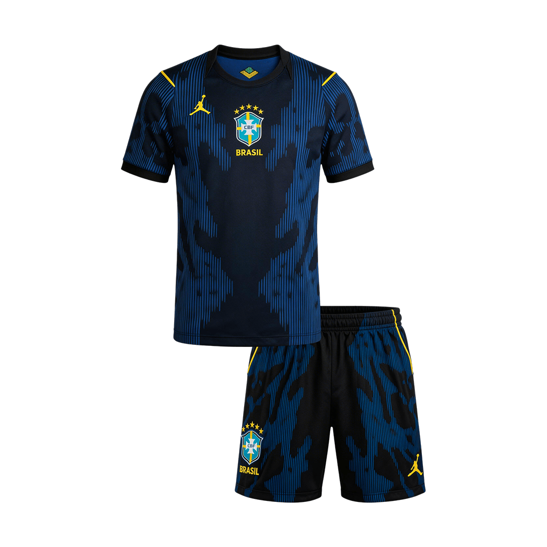 Brazil Infantil Fora Copa do Mundo Futebol Camisa Conjunto (Camisa+Shorts) 2026 - camisola de futebol para adeptos