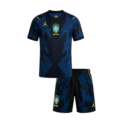 Brazil Infantil Fora Copa do Mundo Futebol Camisa Conjunto (Camisa+Shorts) 2026 - camisola de futebol para adeptos