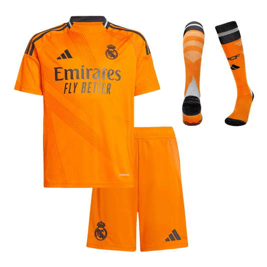 Kit de camisa de futebol alternativo do Real Madrid infantil (Camisa + Shorts + Meias) 2024/25