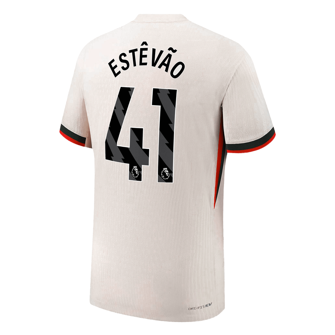 Jogador ESTÊVÃO #41 Chelsea Fora Futebol Camisas 2025/26 Branco