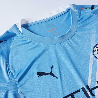 Jogador REIJNDERS #4 Manchester City Casa Futebol Camisas 2025/26 Azul
