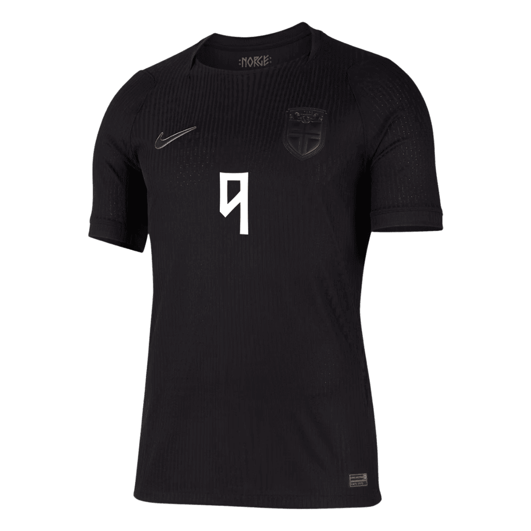 Versão do Jogador BRAUT HAALAND #9 Noruega Fora Copa do Mundo Futebol Camisas 2026 Preto