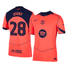 Jogador ROONY #28 Barcelona Fora Terceira Futebol Camisas 2025/26 Laranja