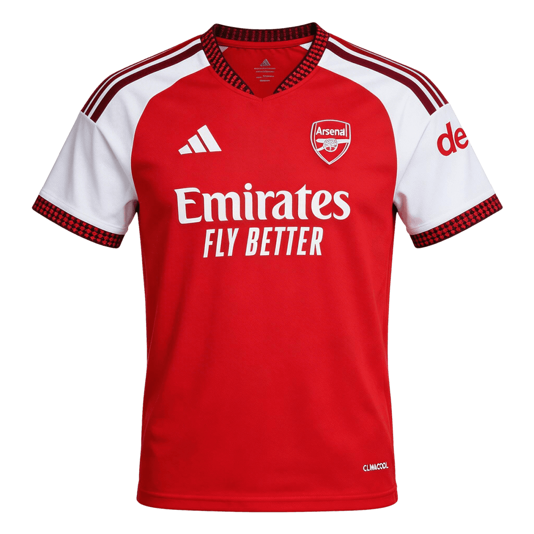 CHAMPIONS #26 Arsenal Casa Camisa 2026/27 Vermelho - camisola de futebol para adeptos em Portugal
