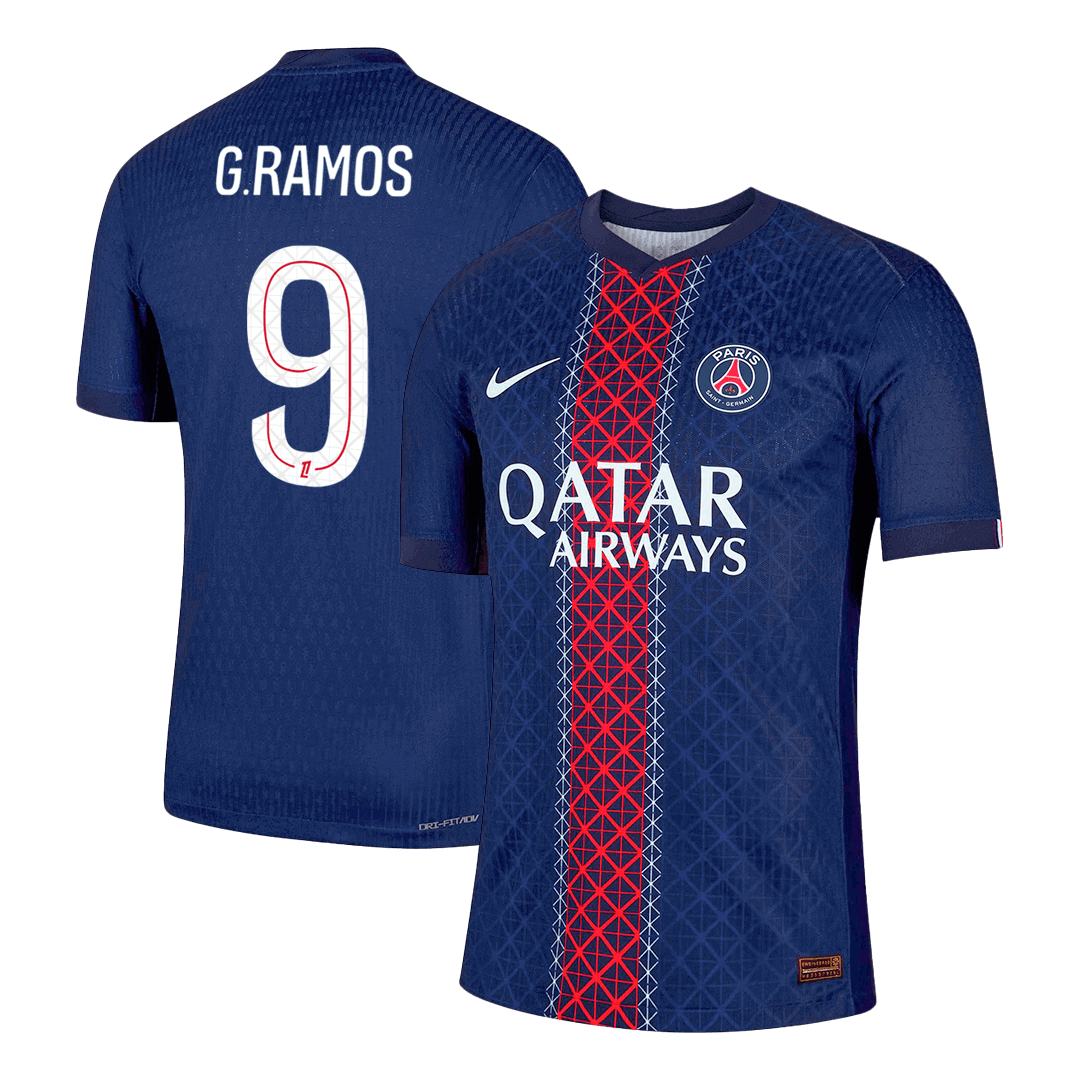 Jogador G.RAMOS #9 PSG Casa Futebol Camisas 2025/26 Marinha camisola de futebol