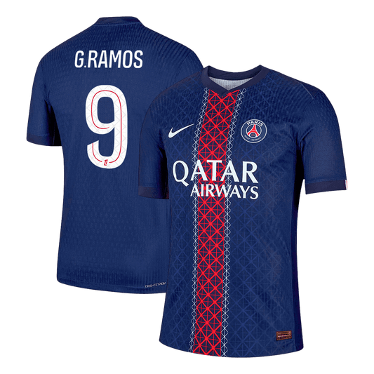 Jogador G.RAMOS #9 PSG Casa Futebol Camisas 2025/26 Marinha camisola de futebol