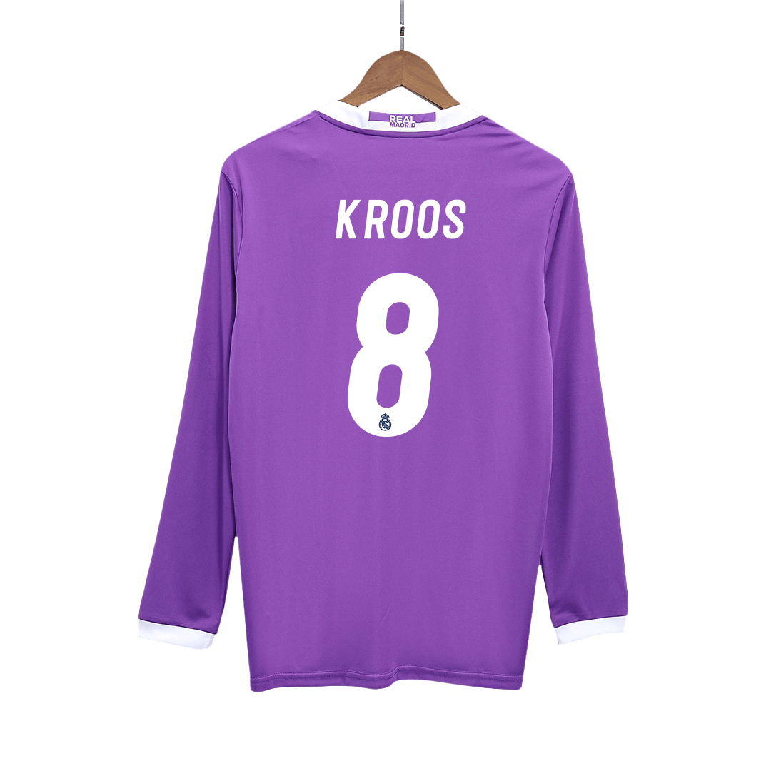 KROOS #8 Real Madrid Retro Jersey Away Camisola de Futebol de Manga Longa 2016/17 2025/26