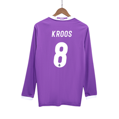 KROOS #8 Real Madrid Retro Jersey Away Camisola de Futebol de Manga Longa 2016/17 2025/26