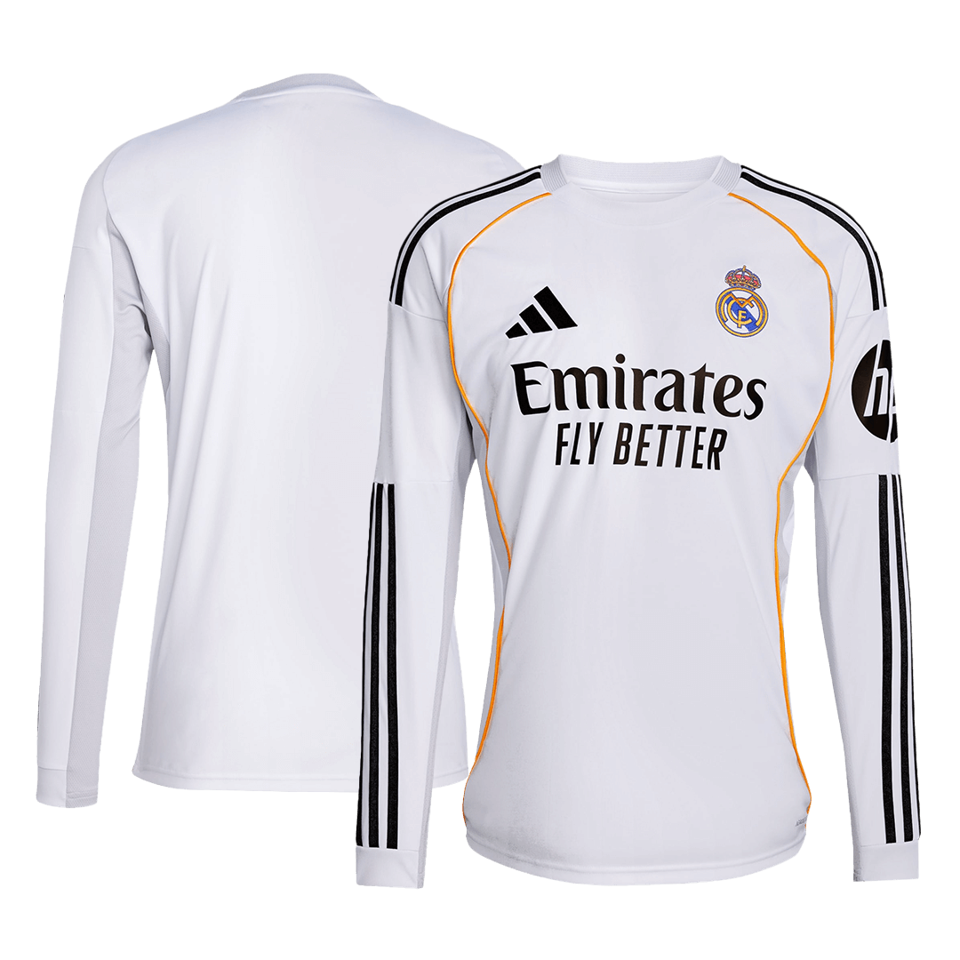 Real Madrid Camisola Casa Manga Comprida 2025/26 Branco