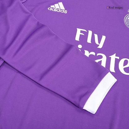 RONALDO #7 Real Madrid Camisola Retro Fora Manga Comprida 2016/17