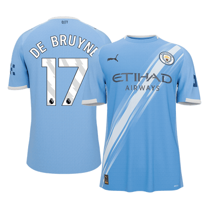 【Super Qualidade】DE BRUYNE #17 Manchester City
 Casa Futebol Camisa 2025/26 Azul camisola de futebol