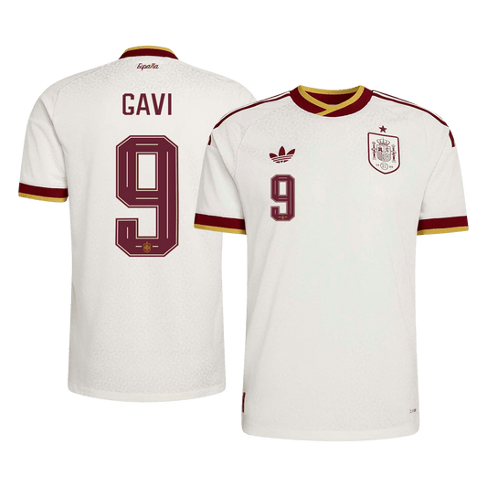 Versão do Jogador GAVI #9 Espanha Fora Copa do Mundo Futebol Camisas 2026 Branco