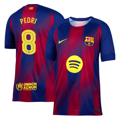 PEDRI #8 Barcelona Casa Camisa 2025/26- Vermelho&Azul camisola de futebol