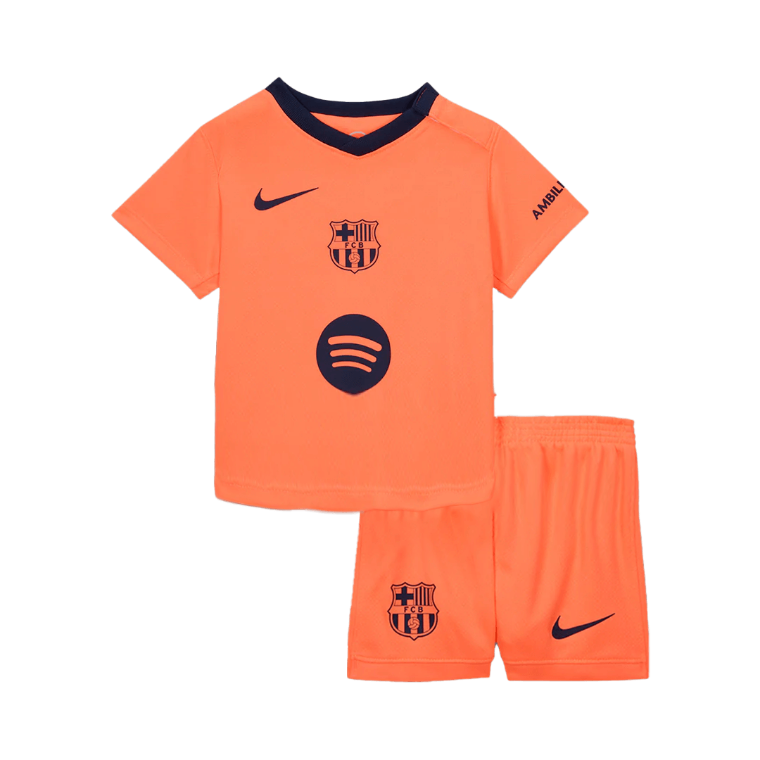 Barcelona Infantil Fora Terceira Futebol Camisa 2025/26 Laranja camisola de futebol