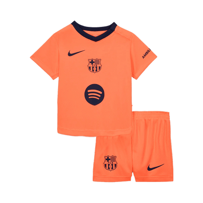Barcelona Infantil Fora Terceira Futebol Camisa 2025/26 Laranja camisola de futebol
