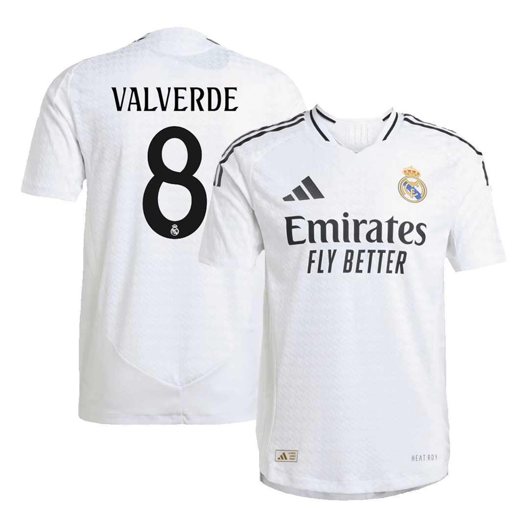 Camisa de futebol barata do Real Madrid VALVERDE #8 Home 2024/25 - Versão Player, Slim Fit camisola 