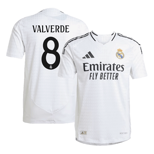 Camisa de futebol barata do Real Madrid VALVERDE #8 Home 2024/25 - Versão Player, Slim Fit camisola 