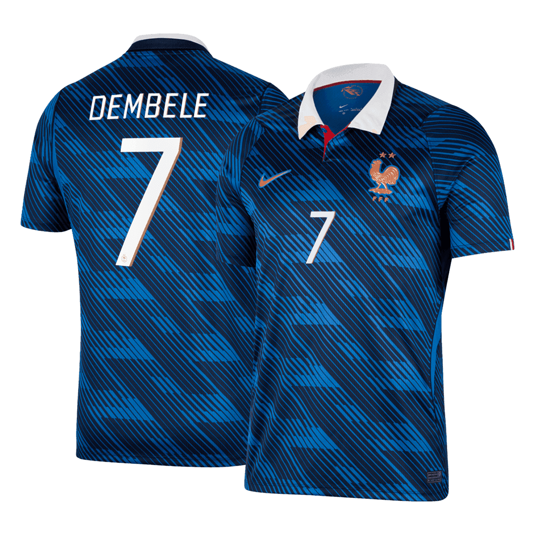 DEMBÉLÉ #7 France Casa Copa do Mundo Camisa 2026 Azul - camisola de futebol para adeptos em