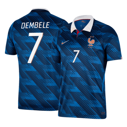 DEMBÉLÉ #7 France Casa Copa do Mundo Camisa 2026 Azul - camisola de futebol para adeptos em