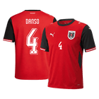 DANSO #4 Áustria Casa Camisa Copa do Mundo 2026 Vermelho