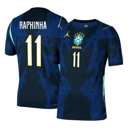 Versão do Jogador RAPHINHA #11 Brasil Fora Copa do Mundo Futebol Camisas 2026 Marinha