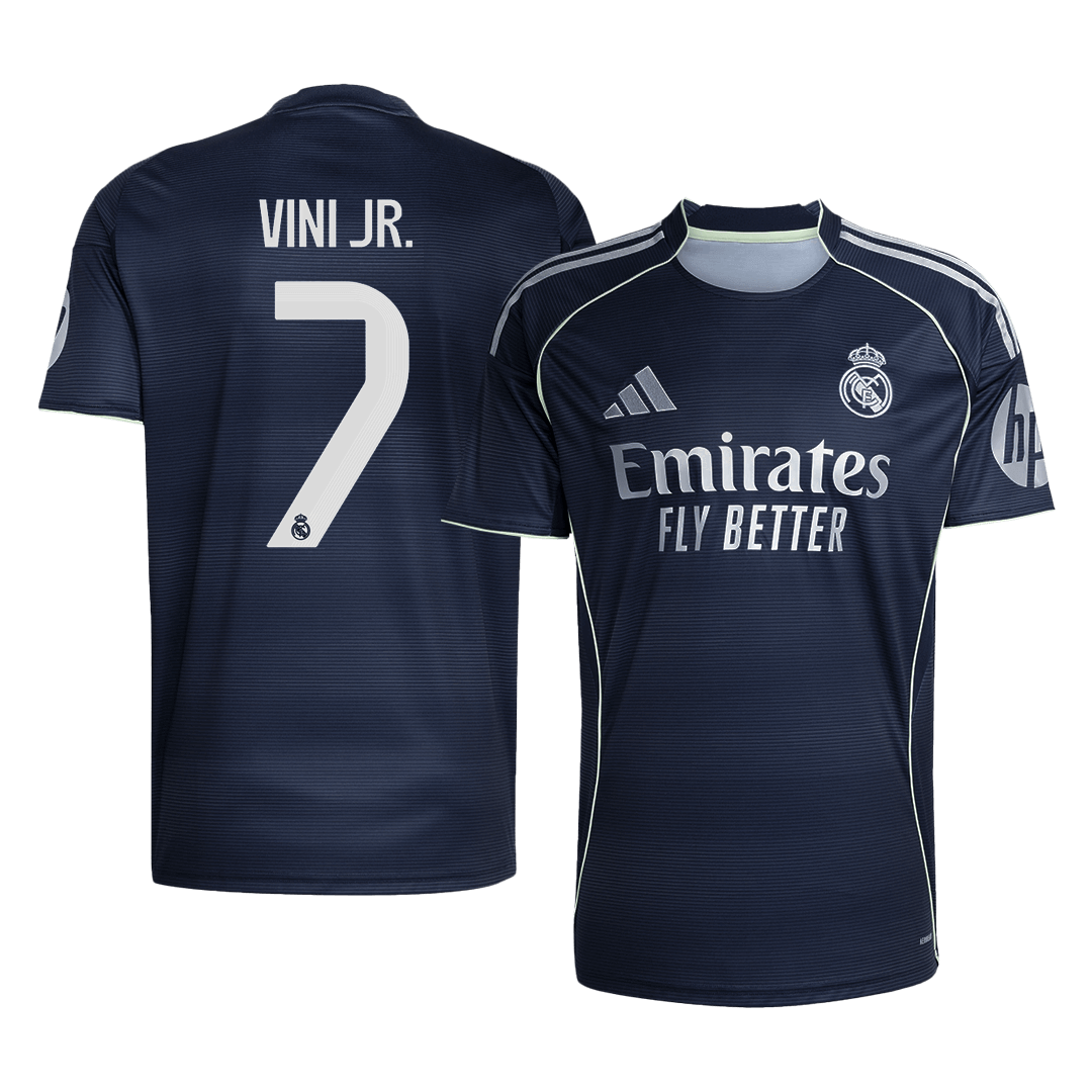 VINI JR. #7 Real Madrid Fora Camisa 2025/26- Marinha camisola de futebol