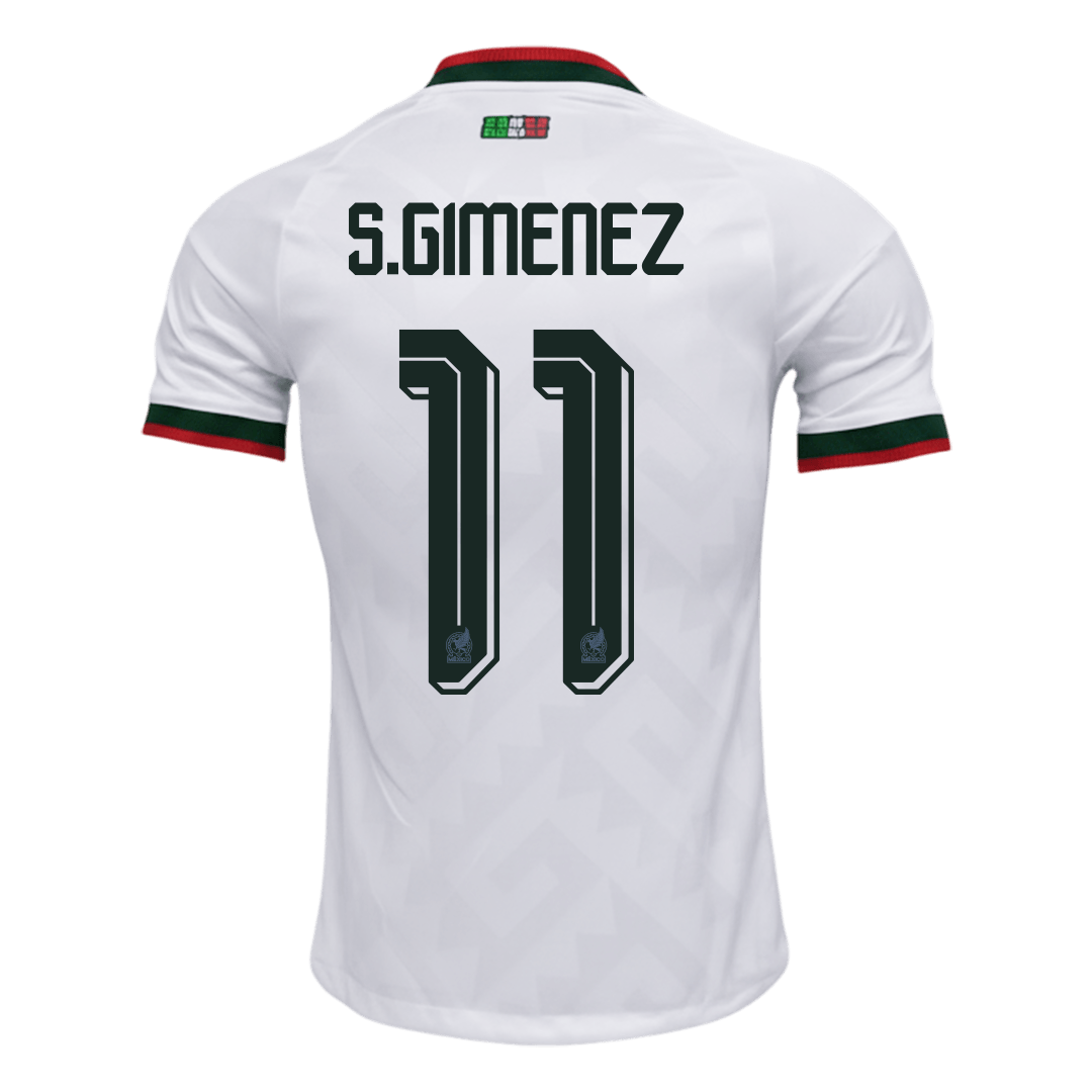 Versão do Jogador S.GIMENEZ #11 México Fora Copa do Mundo Futebol Camisas 2026 Branco