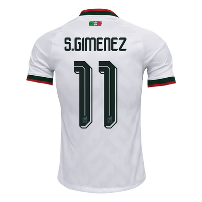 Versão do Jogador S.GIMENEZ #11 México Fora Copa do Mundo Futebol Camisas 2026 Branco