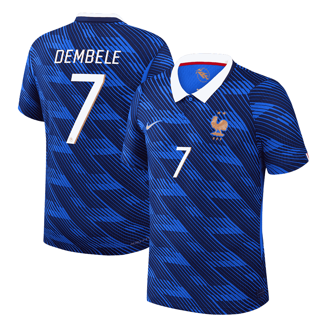 Versão do Jogador DEMBELE #7 França Casa Copa do Mundo Futebol Camisas 2026 Azul