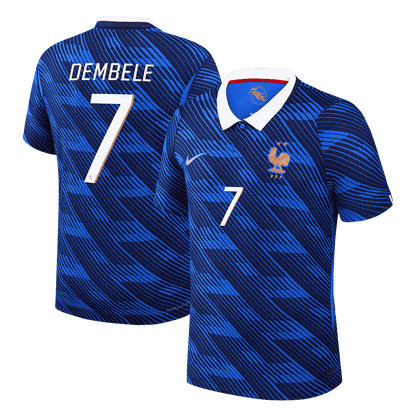 Versão do Jogador DEMBELE #7 França Casa Copa do Mundo Futebol Camisas 2026 Azul