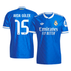 Jogador ARDA GÜLER #15 Real Madrid Fora Terceira Futebol Camisas 2025/26 Azul