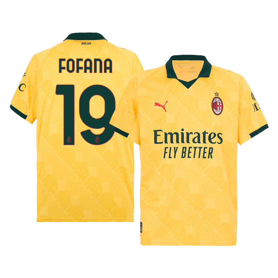 FOFANA #19 AC Milan Fora Terceira Camisa 2025/26 Amarelo camisola de futebol