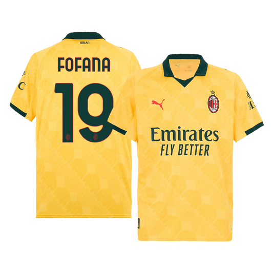 FOFANA #19 AC Milan Fora Terceira Camisa 2025/26 Amarelo camisola de futebol