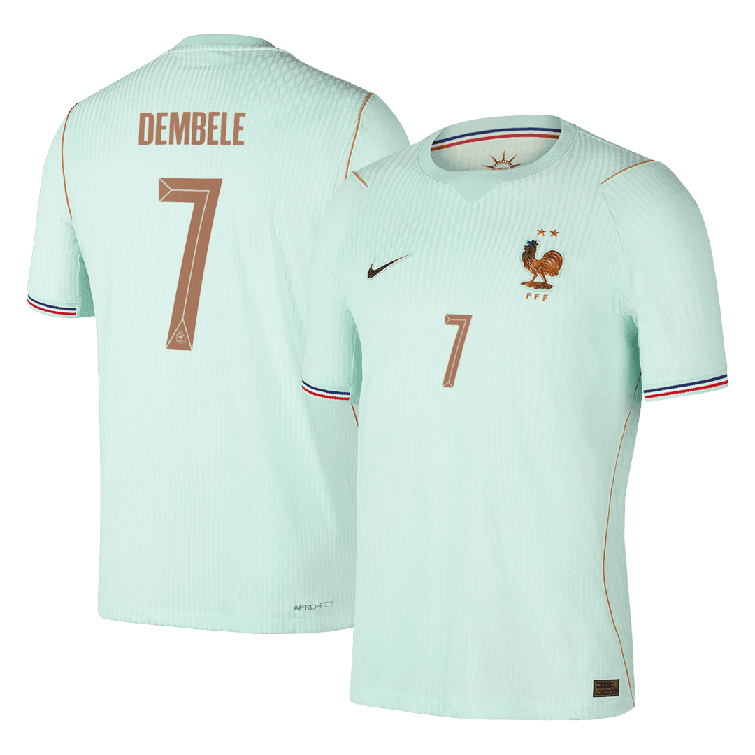 Versão do Jogador DEMBELE #7 França Fora Copa do Mundo Futebol Camisas 2026 Verde